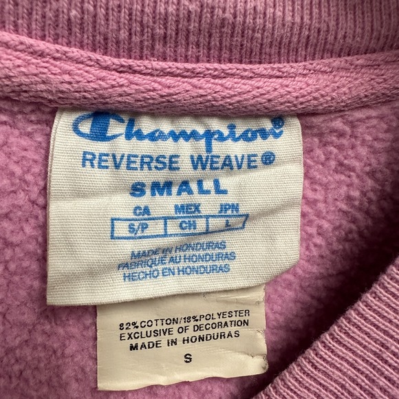 Champion Men's Reverse Weave Sweatshirt Size Small Pink Heavyweight - Picture 2 of 9